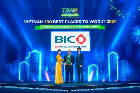 BIC được vinh danh Top 1 nơi làm việc tốt nhất ngành bảo hiểm Việt Nam khối doanh nghiệp lớn
