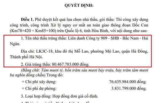 Công ty TNHH Thương mại Hải Ngân - Hòa Bình: Số liệu doanh thu "nhảy nhót" trên hồ sơ dự thầu?