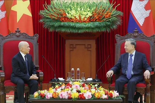 Tổng Bí thư Tô Lâm hội kiến với Quốc vương Campuchia