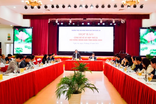 Nghệ An: Họp báo công bố nội dung Kỳ họp thứ 25 HĐND tỉnh khóa XVIII