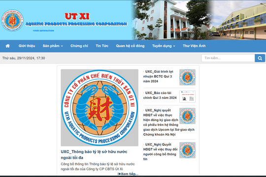 Xử phạt Công ty Thủy sản Út Xi hơn 150 triệu đồng lĩnh vực chứng khoán