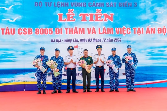 Tàu Cảnh sát biển CSB 8005 lên đường thăm và làm việc tại Ấn Độ