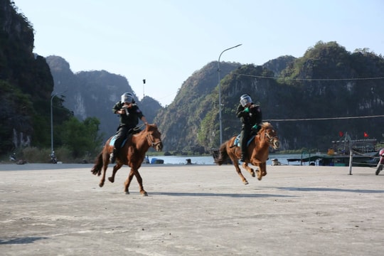 Đoàn Cảnh sát cơ động trình diễn cưỡi ngựa điêu luyện