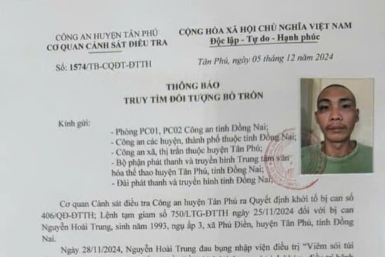 Lợi dụng đi khám bệnh, đối tượng trốn khỏi nơi giam giữ