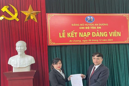 TAND huyện An Dương tổ chức Lễ kết nạp đảng viên mới