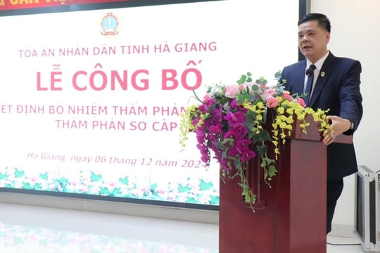 TAND tỉnh Hà Giang trao quyết định bổ nhiệm Thẩm phán