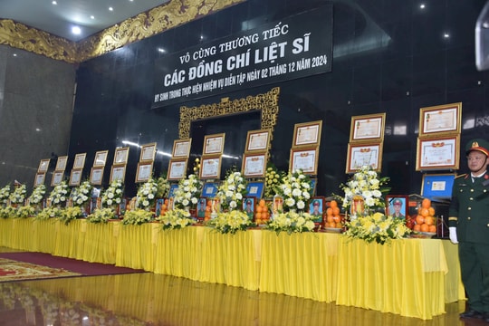 Tổ chức Lễ tang 12 liệt sĩ hy sinh trong diễn tập tác chiến phòng thủ