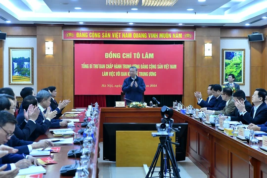 Tổng Bí thư Tô Lâm làm việc với Ban Kinh tế Trung ương