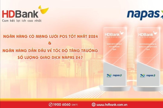 HDBank tỏa sáng tại Hội nghị Thành viên NAPAS 2024 với 02 giải thưởng danh giá