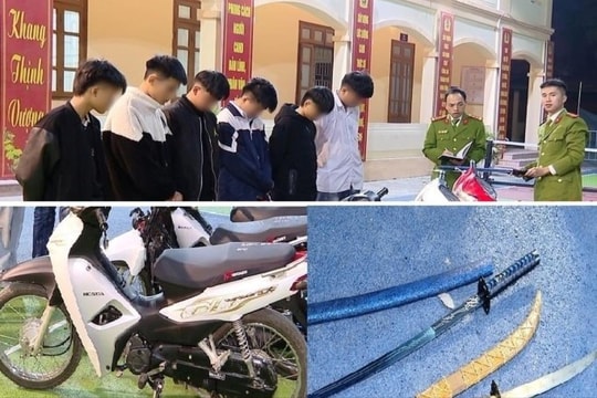 Xử lý nhóm thanh, thiếu niên mang hung khí đi gây gổ đánh nhau