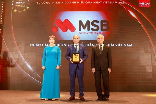 MSB lọt top 50 công ty kinh doanh hiệu quả nhất Việt Nam năm 2024