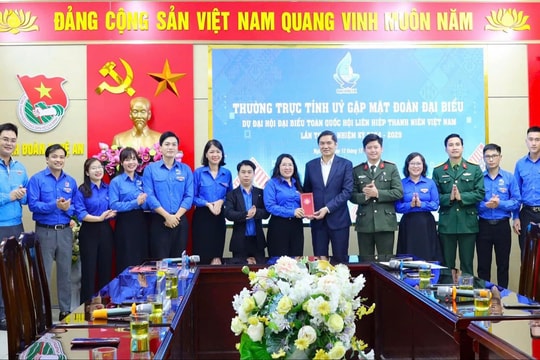 Nghệ An: Gặp mặt đoàn đại biểu dự Đại hội đại biểu toàn quốc Hội liên hiệp Thanh niên