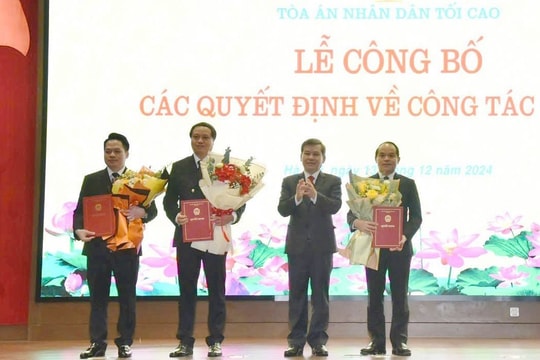 Tòa án nhân dân tối cao có tân Thẩm phán và Phó Chánh án