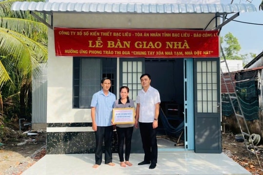 Báo Công lý chung tay cùng TAND tỉnh Bạc Liêu xóa nhà tạm, nhà dột nát