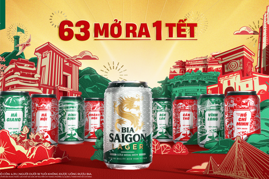 Lời mời 63 tỉnh thành mở chung một Tết từ Bia Saigon Lager