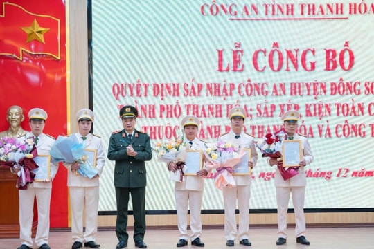 Kiện toàn bộ máy Công an TP Thanh Hóa sau sáp nhập