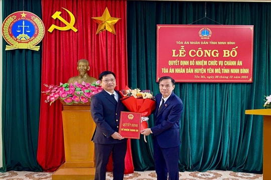 Điều động, bổ nhiệm Chánh án TAND huyện Yên Mô và thành phố Tam Điệp
