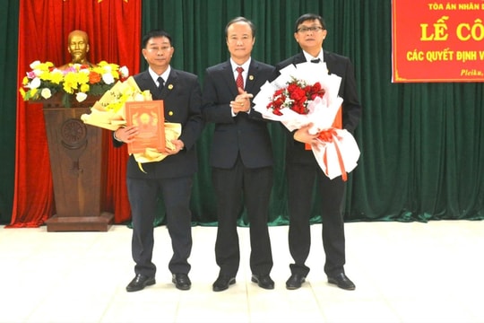 TAND tỉnh Gia Lai điều động và bổ nhiệm các Chánh án TAND cấp huyện