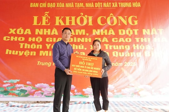 Bí thư Tỉnh ủy Quảng Bình tham gia lễ khởi công xóa nhà tạm