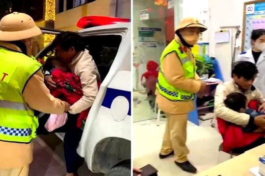 CSGT hỗ trợ đưa cháu bé 5 tuổi bị co giật đi cấp cứu