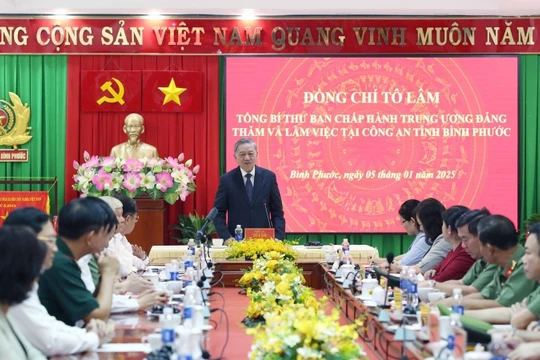 Tổng Bí thư Tô Lâm làm việc với Công an tỉnh Bình Phước
