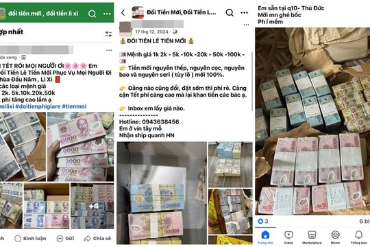 Sôi động dịch vụ đổi tiền trên mạng xã hội dịp cận Tết Nguyên đán
