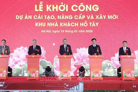 Tổng Bí thư Tô Lâm dự Lễ khởi công Dự án cải tạo, nâng cấp và xây mới khu Nhà khách Hồ Tây