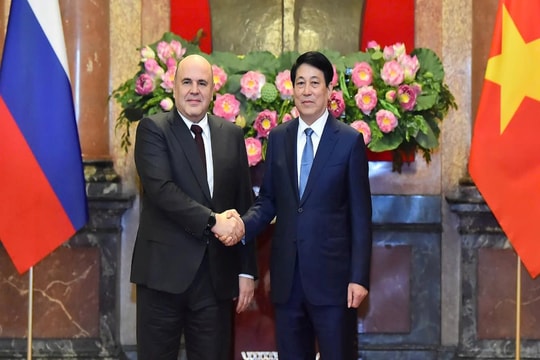 Chủ tịch nước Lương Cường tiếp Thủ tướng Liên bang Nga Mikhail Vladimirovich Mishustin