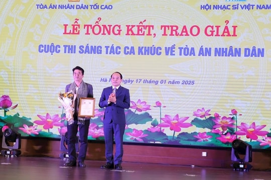 “Sứ mệnh vinh quang" đạt giải nhất sáng tác ca khúc về Tòa án nhân dân