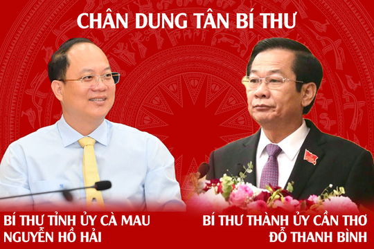 Chân dung tân Bí thư Thành ủy Cần Thơ và tân Bí thư Tỉnh ủy Cà Mau