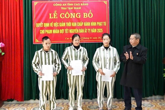 Cao Bằng: Giảm án cho phạm nhân dịp Tết Nguyên đán 2025