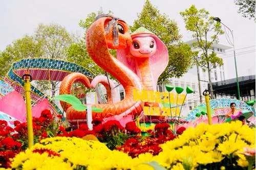 Đồng Tháp: Rực rỡ sắc màu tại đường hoa Xuân Ất Tỵ