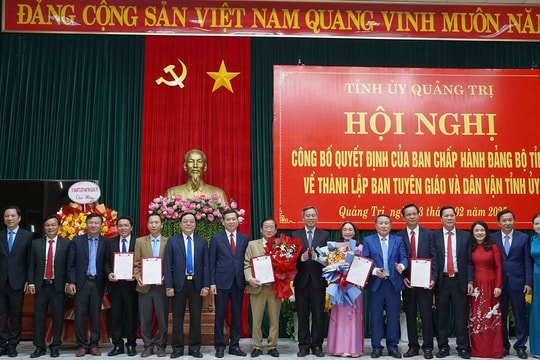 Quảng Trị: Thành lập Ban Tuyên giáo và Dân vận Tỉnh ủy