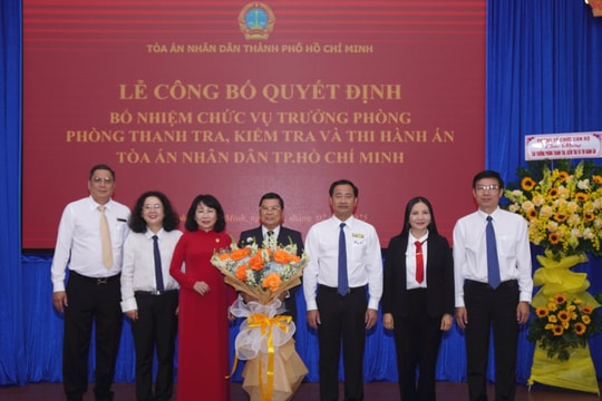 Chánh án TAND TP.HCM điều động, bổ nhiệm chức vụ lãnh đạo quản lý cấp phòng