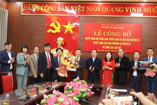 Nam Đàn: Hợp nhất Ban Tuyên giáo và Ban Dân vận Huyện ủy