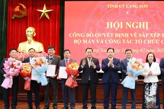 Lãnh đạo Ban Tuyên giáo và Dân vận Tỉnh ủy Lạng Sơn sau khi hợp nhất