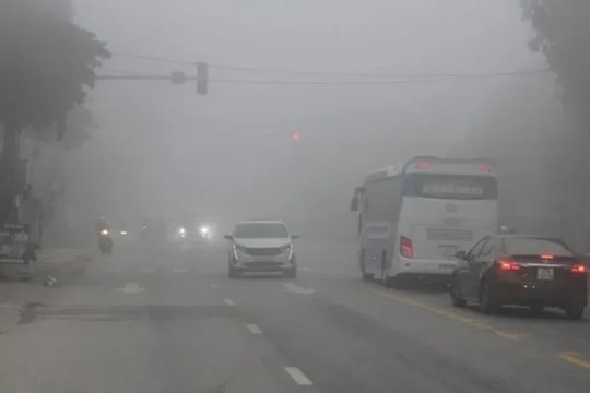 Thời tiết ngày 14/2: Bắc Bộ sương mù dày đặc, tầm nhìn hạn chế