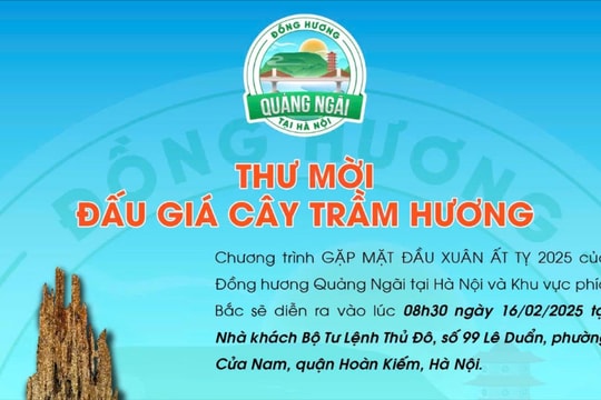Thư mời tham gia đấu giá cây trầm hương gây quỹ thiện nguyện