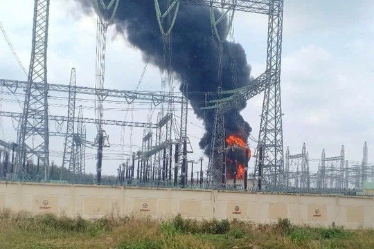Đồng Nai: Cháy lớn tại trạm biến áp 500kV Long Thành