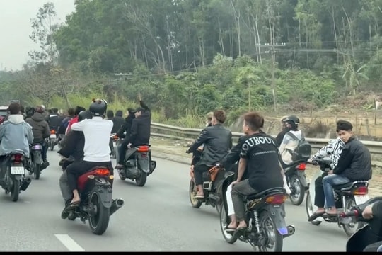Xử lý nghiêm nhóm thanh thiếu niên đi xe máy dàn hàng ngang trên Quốc lộ 1A
