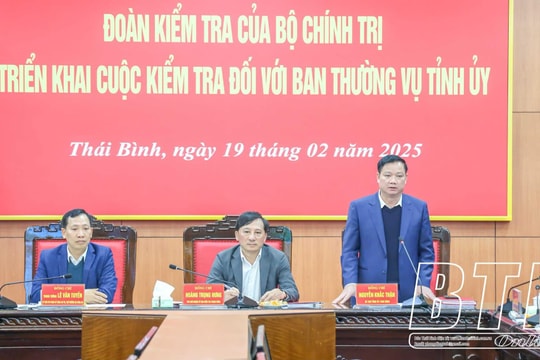 Công bố quyết định kiểm tra của Bộ Chính trị với BTV Tỉnh ủy Thái Bình