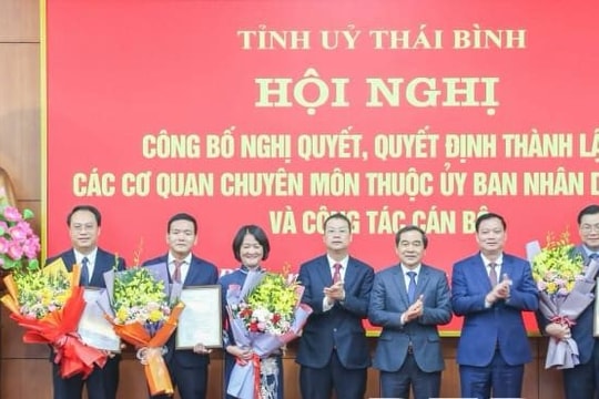Thái Bình công bố các cơ quan hợp nhất sau tinh gọn bộ máy