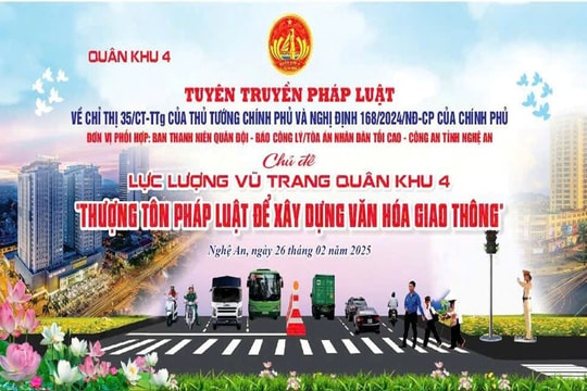 Lực lượng vũ trang Quân khu 4 'Thượng tôn pháp luật để xây dựng văn hóa giao thông'