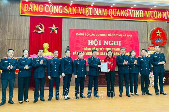 Công bố Quyết định thành lập Đảng bộ Viện Kiểm sát nhân dân tỉnh Hà Nam