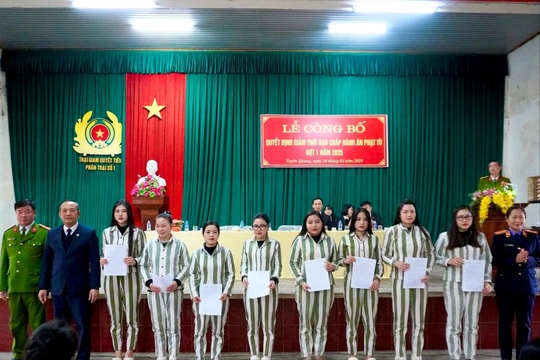Tuyên Quang: 1.246 phạm nhân được công nhận giảm thời hạn chấp hành án phạt tù