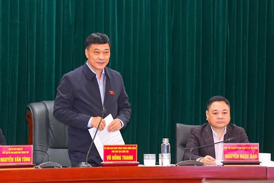 Phó Chủ tịch Quốc hội Vũ Hồng Thanh khảo sát, làm việc tại Hải Phòng