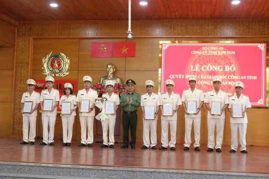 Công an tỉnh Kon Tum tổ chức Lễ công bố Quyết định về công tác cán bộ
