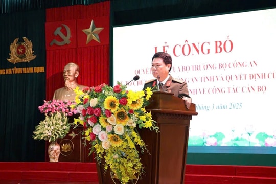 Công an tỉnh Nam Định công bố bộ máy mới sau tinh gọn