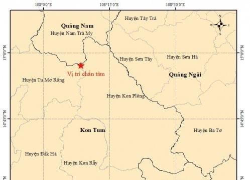Kon Tum: Xảy ra trận động đất có độ lớn 3,7 độ richter
