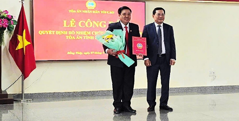 Ông Trần Văn Kiến làm Phó Chánh án TAND tỉnh Đồng Tháp